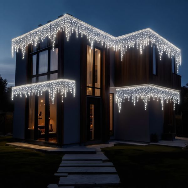 Гирлянда бахрома 840 LED, 50 м, белая 50MWW фото